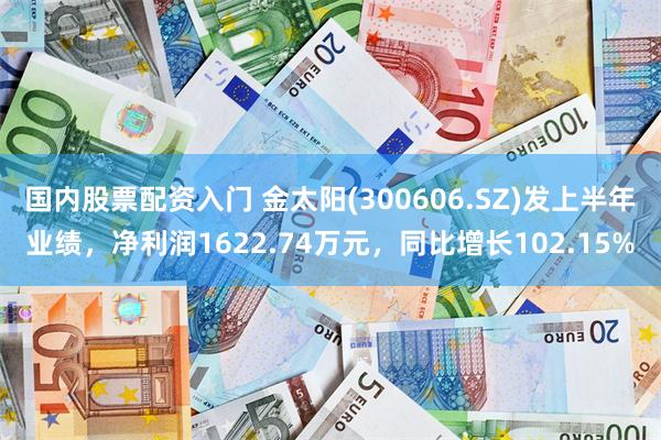 国内股票配资入门 金太阳(300606.SZ)发上半年业绩，净利润1622.74万元，同比增长102.15%