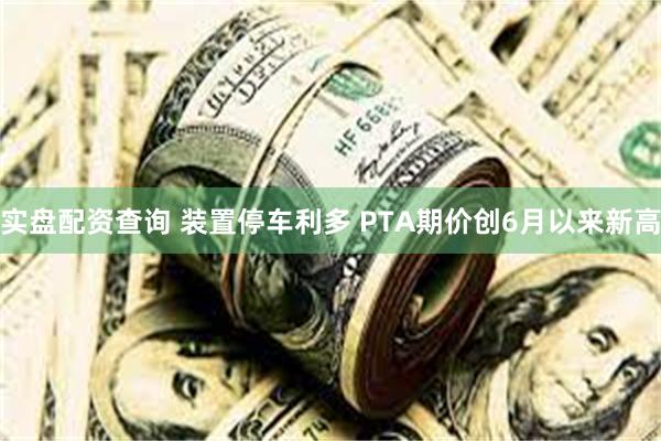 实盘配资查询 装置停车利多 PTA期价创6月以来新高