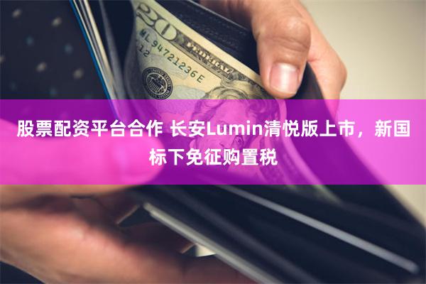 股票配资平台合作 长安Lumin清悦版上市，新国标下免征购置税